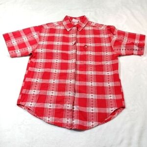 BACKROAD BLUES VINTAGE PLAID SHORT SLEEVE BUTTON DOWN SHIRT SIZE MEDIUM
